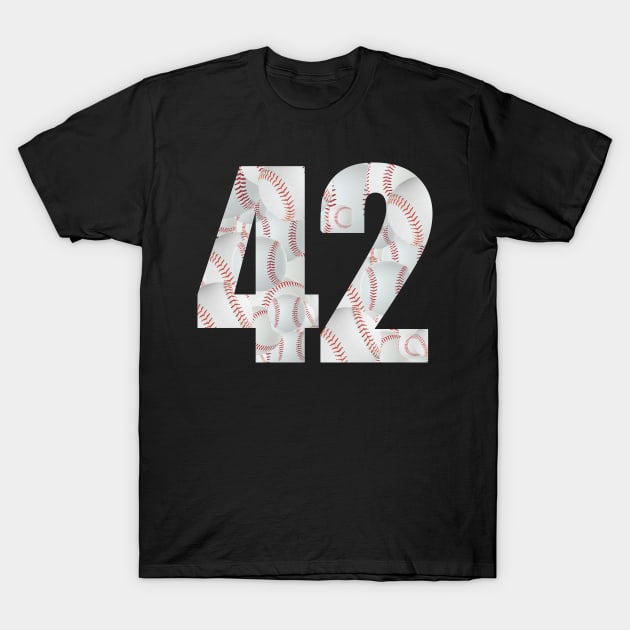 Baseball Number #42 Forty Two Lucky Favorite Jersey Number T-Shirt by smartrocket